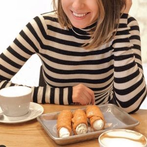 Maje stripe turtleneck sweater